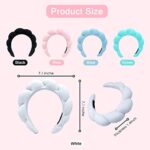 Yiwafu Spa Headband for Women, Sponge Headband for Washing Face, Makeup Headband, Skincare Headbands for Makeup Removal, Shower, Hair Accessories, Terry Cloth Headbands for Women(White)