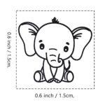 Elephant Rubber Stamp, 3/5 Inch Small Mini Stamp for Scrapbooking Card Making Planner