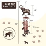 Iwaiting Outdoor Elephant Wind Chimes for Outside with Relaxing Rich Sound, Memorial Windchimes Gifts for Mom,Great Gift for Your Own Patio, Porch, Garden, and Backyard.