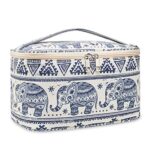 Narwey Travel Makeup Bag Large Cosmetic Bag Make up Case Organizer for Women (Elephant)