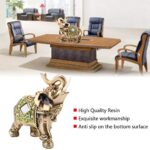 Elephant Statues, Lucky Feng Shui Sculpture Wealth Figurine Lovely Elephants Gift Home Elegant Decoration, Exquisite Workmanship, Anti Slip On The Bottom Surface, for Home, Office, Hotel or Cafe(L)