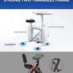 FLEXISPOT Exercise Bike Standing Desk Bike Height Adjustable Stationary Bike Desk Cycle with Adjustable Desktop Home Workstations White