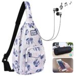 HAWEE Mini Sling Bag Elephant Backpack Water Resistant Small Daypack, Elephant