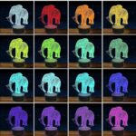 YDQYBCZ 3D Elephant Night Light Illusion LED Lamp,16 Color Change Remote Room Home Decor Birthday Gifts for Child Boy and Girl Amazing Idea Choice for Musical