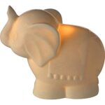 Precious Moments Tuk Elephant Ceramic Battery Operated Nightlight, Beige