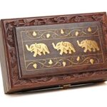 Unique Hand Carved Elephant Rosewood Jewelry Box From India by StarZebra