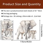 5 Sheets Giant Elephant Wall Decals 3D Jungle Animals Elephant Wall Stickers Removable Peel and Stick Wild Elephant Vinyl Wall Decor for Kids Baby Living Room Playing Room Bedroom Nursery Decoration