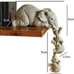 Garden Outdoor Elephant Sculpture, Cute Elephant Statue Outdoor Indoor Home Art Decor, Resin Art Fairy Miniature Decorative Ornaments for Yard Patio Lawn,Animal Theme Gifts