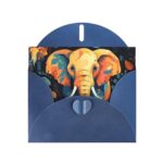 DJUETRUI Colorful Elephant and Leaf Greeting Cards Blank Note Cards With Envelopes Happy Birthday Cards Valentine’s Day Cards For Graduation, Wedding 4 x 6 inches