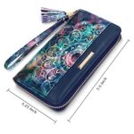 Coco Rossi Women Wallets Multi Card Case Wallet Clutch Wallet Card Holder Organizer Ladies Purse Floral Tassel Wrist strap Purse,Mandala Nebula