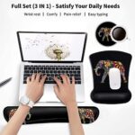 Keyboard Wrist Rest and Mouse Pad Wrist Support Set,Colorful Elephant Ergonomic Gel Mouse Pad,Easy Typing Pain Relief, Memory Foam Keyboard Mousepad Set with Coasters