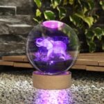 WJNYZWBW 3D Elephant Crystal Ball Night Light with 16 Color LED Wooden Base with Remote Control?3.15 Inch Axolotl Glass Ball?Cool Desk Decor Gifts for Kids Girls Boys Friends Fans (Elephant)