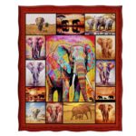 Jekeno Elephant Blanket Bohemian Boho Gifts for Women Men Kids Girls Mom Christmas Halloween Husband Wife Presents Home Bedroom Living Room Decor Soft Cozy Plush Throw Blankets 50″x60″