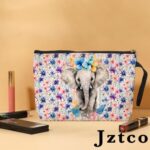 Elephant Cosmetic Bag Elephant Themed Gifts Animal Lover Gifts Elephant Gifts for Women Female Farm Girl BFF Best Friend Coworker Toiletry Bag Graduation Mothers Day Birthday Gifts Floral Makeup Bag