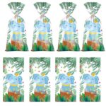 RS 50PCS Blue Elephant Cellophane Treat Bags Cute Elephant Candy Bags for Baby Shower Supplies Favor Bags Goodie Bags with 50 Pieces Gold Twist Ties for Birthday Party Supplies, Inches