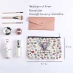 kdxpbpz Elephant Gifts for Women Elephants Makeup Bag Elephant Decor Elephants Lover Gift for Women Girls Animal Lover Cute Cartoon Elephant Cosmetic Bags with Zipper Pouch Travel Toiletry Case