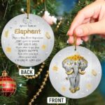 Elephant Christmas Ornament, Advice from an Elephant Silver Christmas Tree Holiday Decor, 2023 Christmas Elephant Metal Ornaments Hanging Decorations, Elephant Gifts for Women Girls