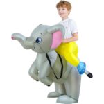 KOOY Inflatable Costume Kids Ride on Elephant Costume Blow up Costume Kids Halloween Costume for Boy girl