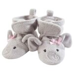 Hudson Baby Unisex-Baby Cozy Fleece Booties Slipper Sock, Pretty Elephant, 0-6 Months