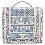 Narwey Large Hanging Toiletry Bag for Women Travel Makeup Bag Organizer Toiletries Bag Dry Wet Separation (Elephant)