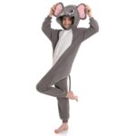 Spooktacular Creations Halloween Child Pajama Elephant, Kids Unisex Plush Jumpsuit jumpsuit, White Elephant Costume Cosplay for Halloween Dress Up, Animal Party