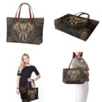 Lotusorchid Elephant Women Handbags Set Large Hobo Bag Satchel Purse Mandala Flower Tote Bag Shoulder Bag with PU Leather Wallet for Shopping Work Travel, Brown