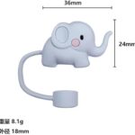 Elephant Straw Cover for Stanley 40&30 Oz Cup, 10mm Silicone Straw Covers Cap for Stanley Cup Accessories, Cute Straw Topper for Tumblers, Straw Cap Stopper for Reusable Straws Tip Lids?JLY241?