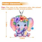 Car Mirror Hanging Accessories – Car Swinging Ornament, Cute Car Rear View Mirror Charm, Garden Hanging Pendant for Home Decoration Christmas Valentine’s Day Present (Colorful Elephant)