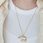 Obidos 14K Gold Plated Dainty Pendant Necklace | Elephant Bohemian Pendant Adjustable Chain Necklaces