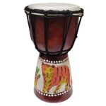 Djembe Drum Sand Blasted Unique Effect African Inspired Hand Made Decor Coastal Beach Tiger Accent Music For Beginners Kids And Adults Also An Awesome Gifting Idea (12 inch, Tiger)