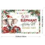 Lofaris White Elephant Christmas Banner, Exchange Party Decorations, Friends Office Company Christmas Games Backdrop Supplies 70.8×43.3inch