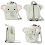 mibasies Toddler Backpacks for Girls 2-4: Cute Elephant Plush Backpack – 3D Animal Cartoon Mini Travel Bag -10 inch Backpack Leash for Toddlers 1-3