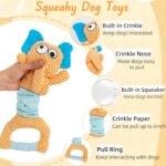 BIKIISEN Interactive Dog Toys for Boredom, Plush Crinkle Squeaky Dog Toys, Tug of War Dog Toys, Dog Chew Toys, Dog Puzzle Toys for Small, Medium & Large Dogs (Elephant)