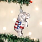 Old World Christmas Republican Elephant Glass Blown Ornaments for Christmas Tree