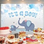 It’s A Boy Themed Gender Reveal Party Banner It’s A Boy Blue Elephant Baby Shower Decoration Backdrop Elephant Baby Shower Gender Reveal Party Background